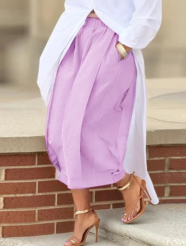 Women's culotte pants with wide leg and precise crease Amarae