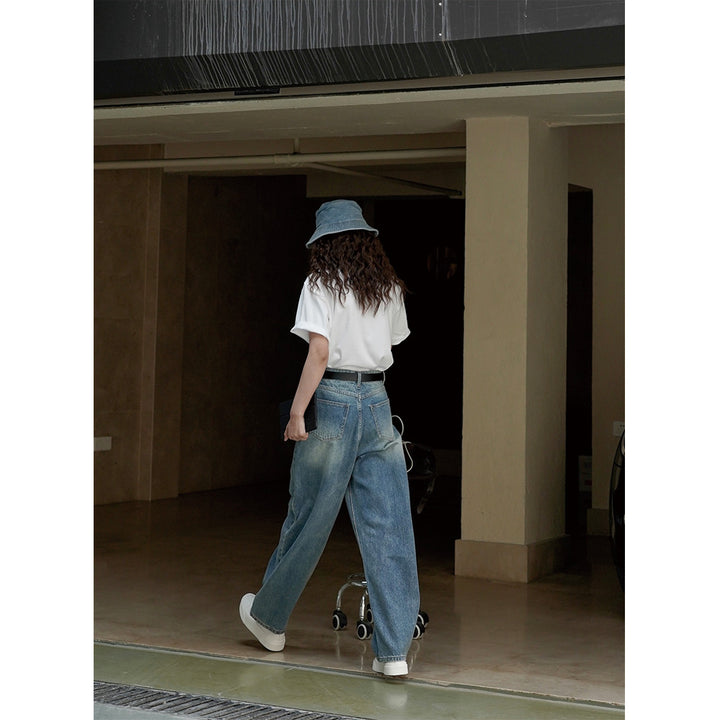 Ladies loose-fitting vintage denim pants with extra wide leg and high waist Amarae