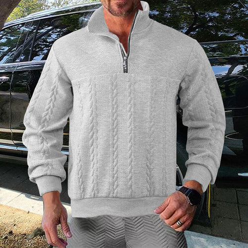 Pull-over zip pour homme avec design texturé Amarae