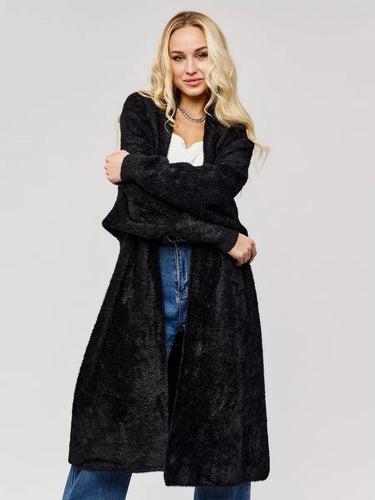 Manteau long pour femmes en matériau confortable avec une coupe ouverte Chic & Stil