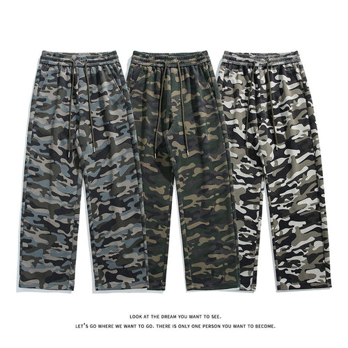 Casual cargo pants for women with drawstring and practical camouflage pattern Amarae