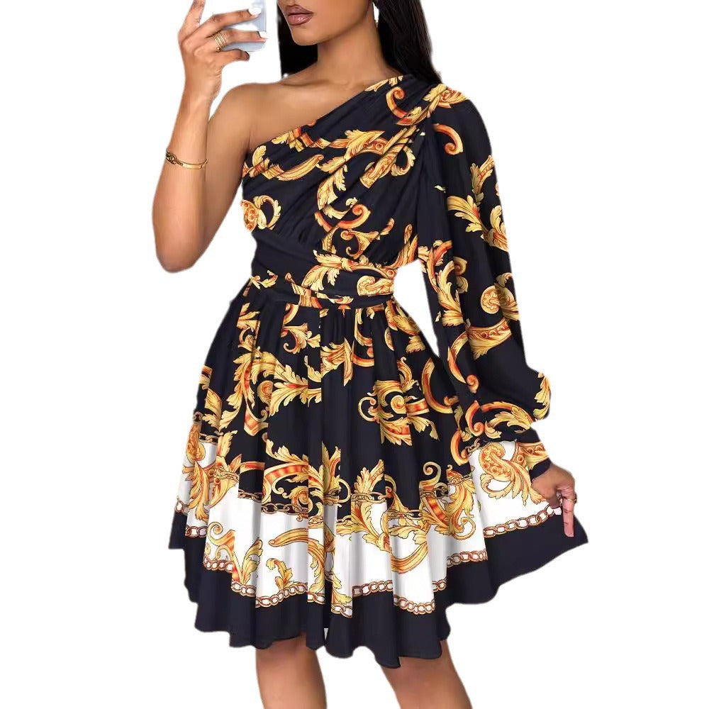 Lune London asymmetrical floral mini dress for women