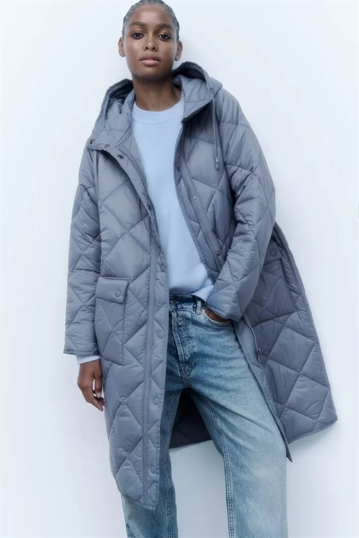 Women’s quilted transitional jacket with hood and practical pockets Lune London 1759483144