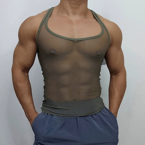 Men Breathable Sports Tank Top with Racerback Design Amarae