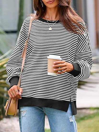Ladies striped casual wide fit sweater Lune London