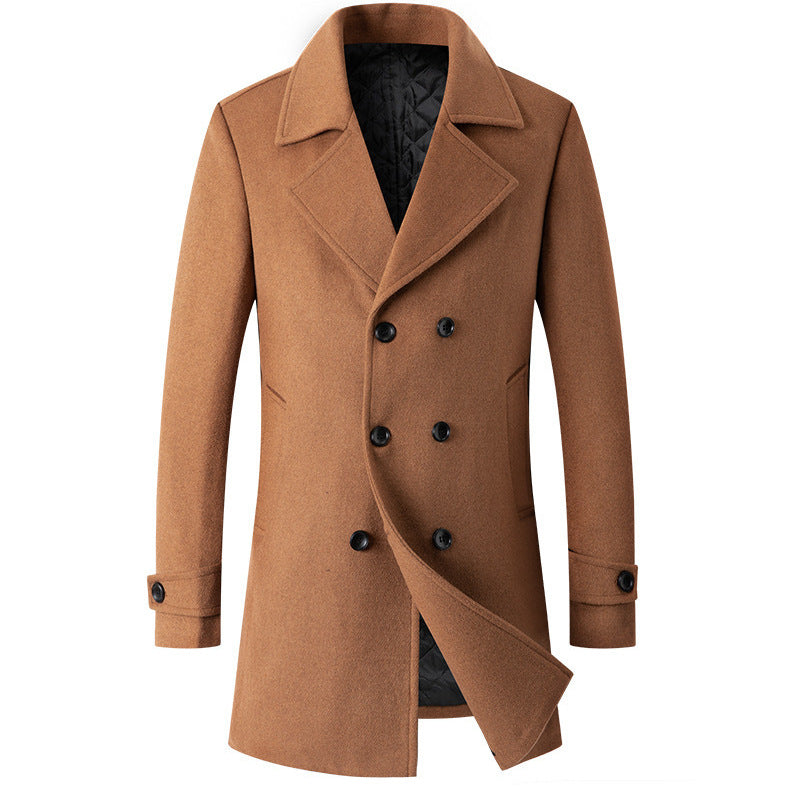 Elegant reversible coat for men with double-breasted buttons and hidden belt Amarae
