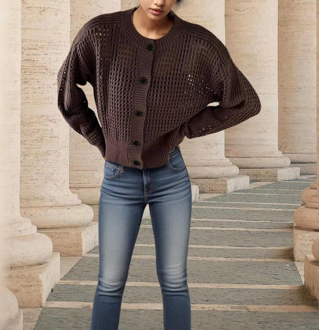 Women's knit jacket with an innovative perforated pattern and a comfortable fit Lune London