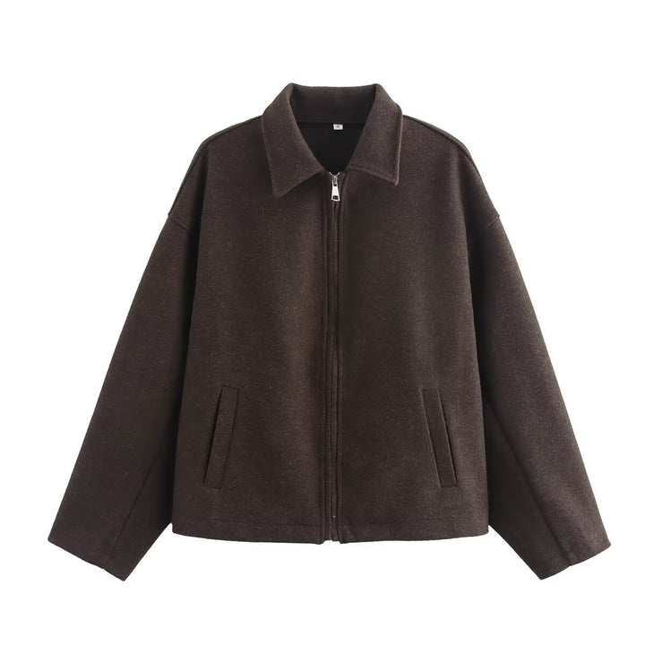 Casual oversized jacket for women with practical zipper Lune London