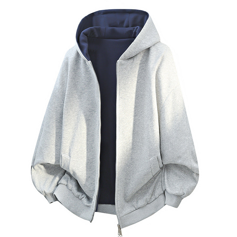 Oversized women's hoodie jacket with double fleece lining and side pockets Lune London