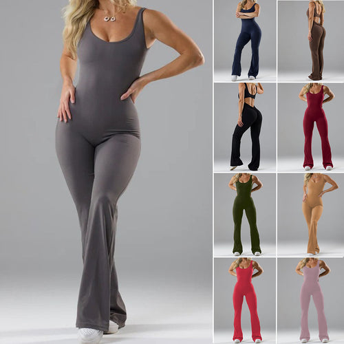 Ladies Flared Sport Jumpsuit with Soft Material Amarae