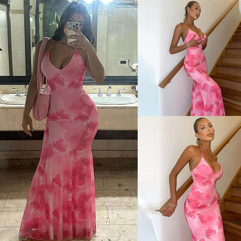 Ladies Elegant Floral Maxi Dress Chic and Stylish