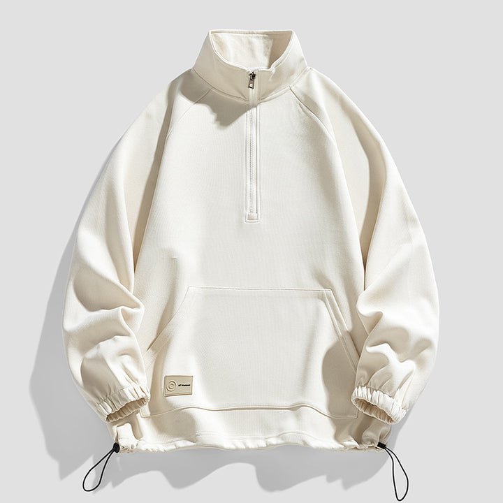 Men's long sleeve pullover with short zip opening Lune London
