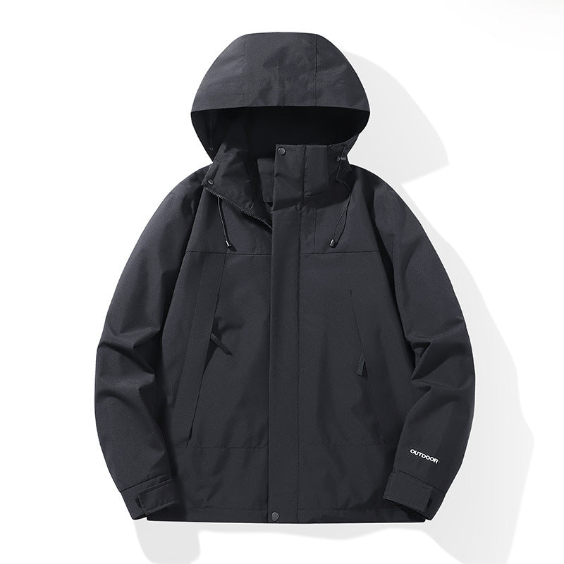 Men's Weatherproof Shell Parka with Adjustable Hood and Concealed Zippers Amarae