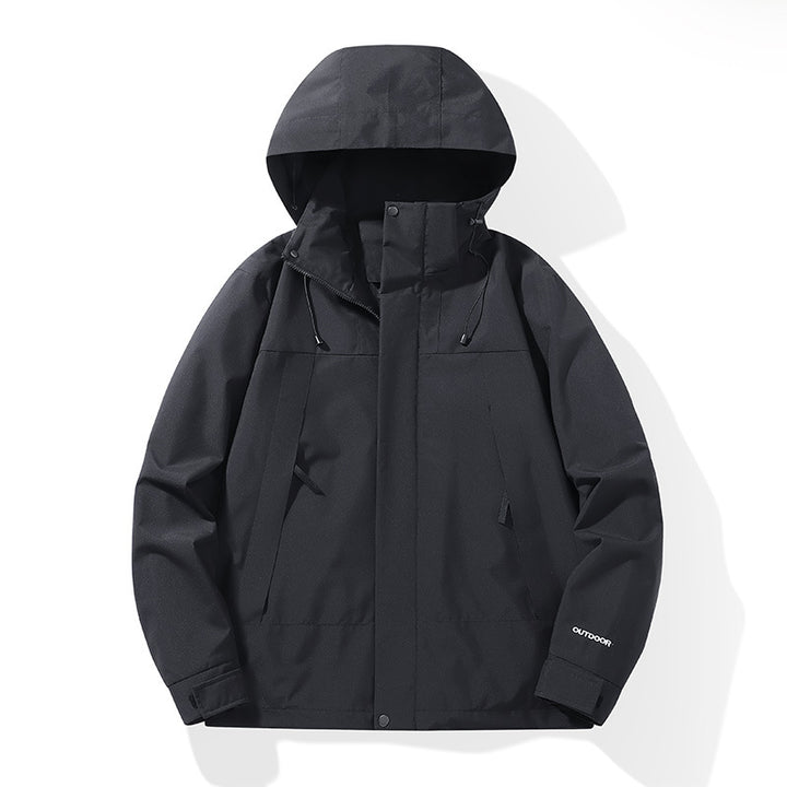 Men's Weatherproof Shell Parka with Adjustable Hood and Concealed Zippers Amarae