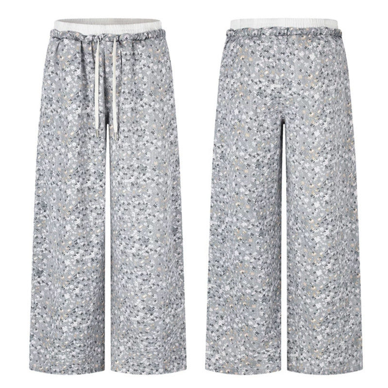 Ladies Palazzo Glitter Pants with Elastic Waistband and Drawstring Amarae