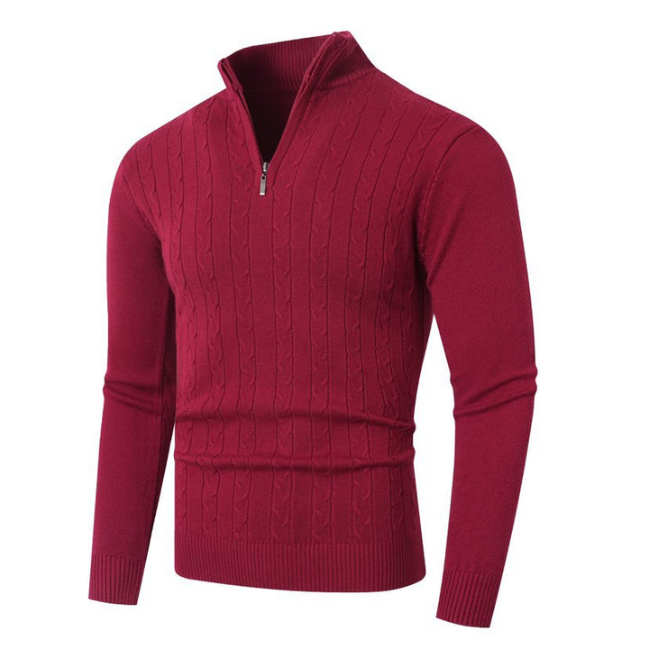 Knit sweater for men with half-zip and structured design Lune London