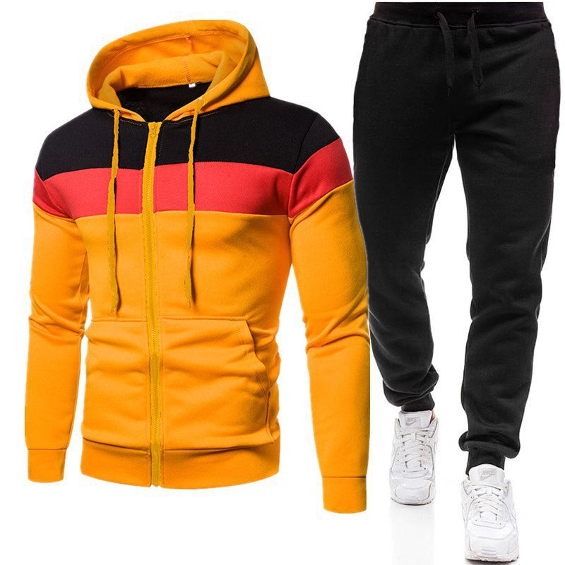 Men's sports set with flexible jogger pants and high-quality zipper Lune London