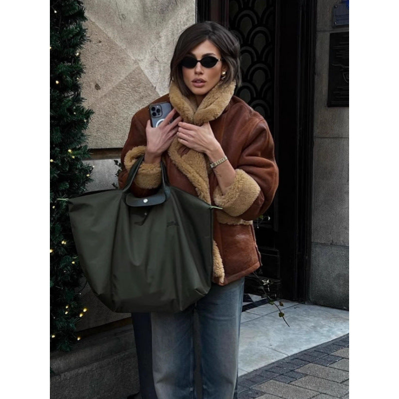 Casual fur coat for women with oversized cut Lune London