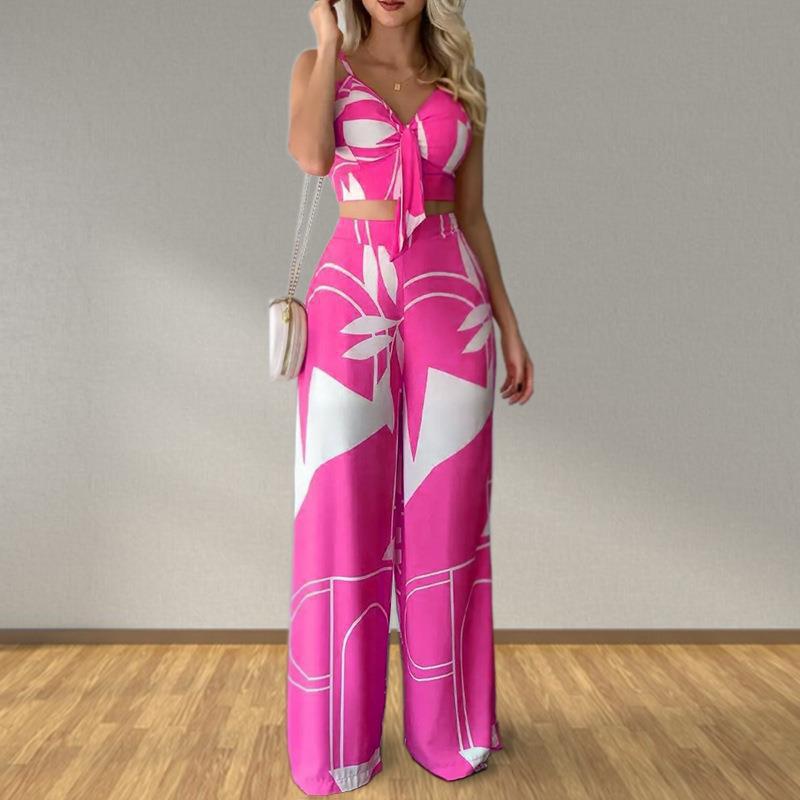Ensemble Élégant Femme avec Combinaison de Haut Court et Pantalons Amples Chic & Stil