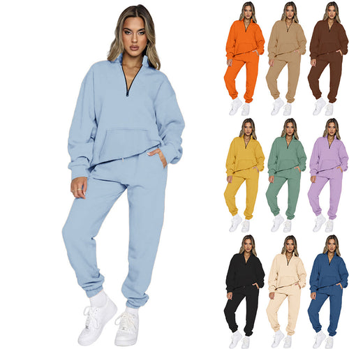 Women's sports set with high collar and pockets Amarae