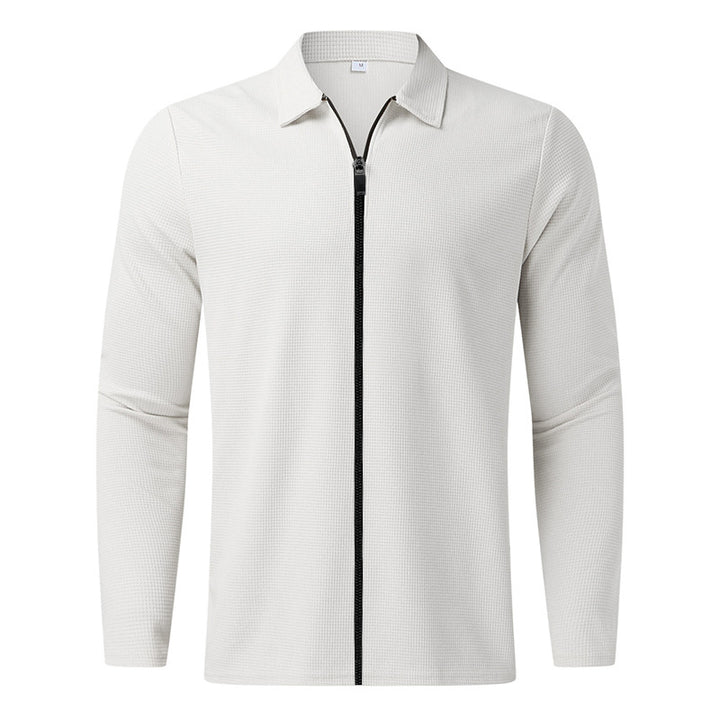 Men's long sleeve sports T-shirt with zipper and structured breathable design Lune London