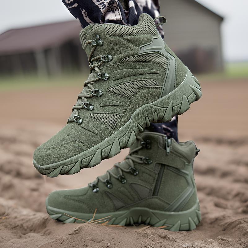 Men's Ankle-Height All-Terrain Tactical Hiking Boot with Reinforced Toe Cap and Multidirectional Grip Amarae