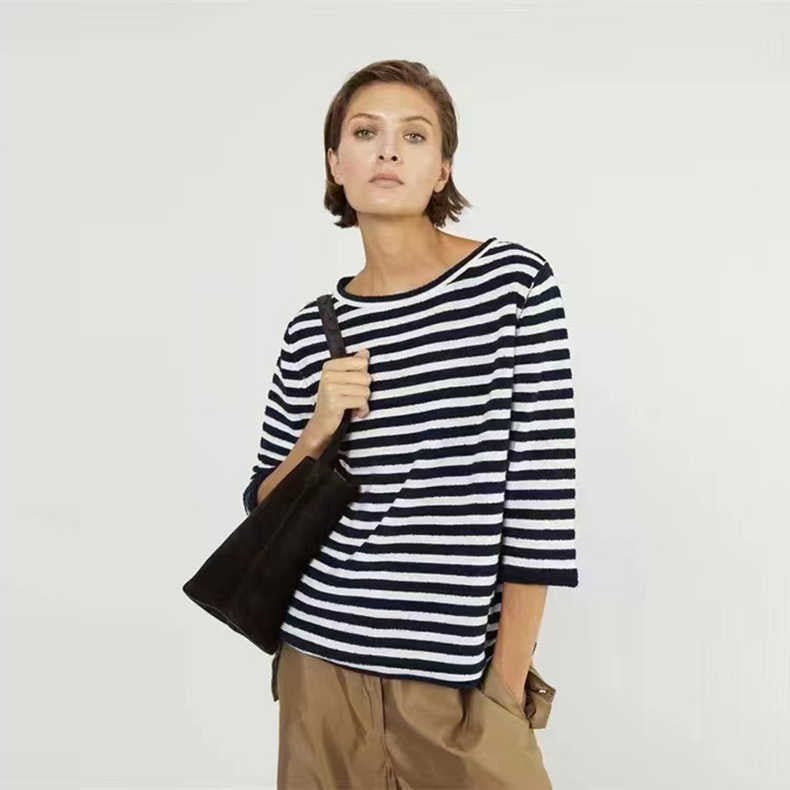 Women Pullover Rayé à Coupe Lâche Chic & Stil