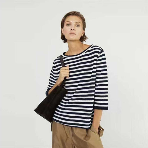 Women Pullover Rayé à Coupe Lâche Chic & Stil