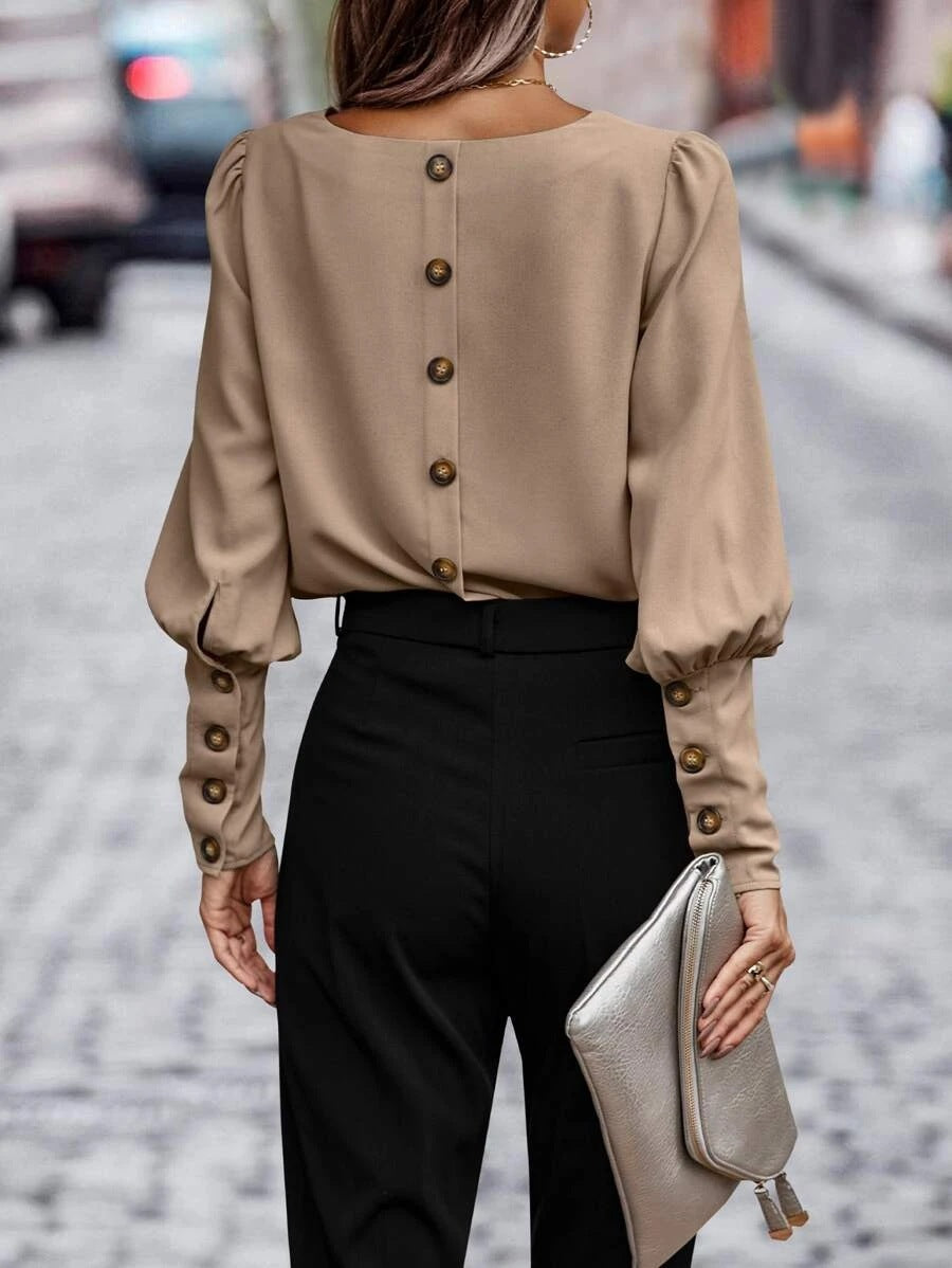 Ladies elegant puff sleeve blouse Lune London