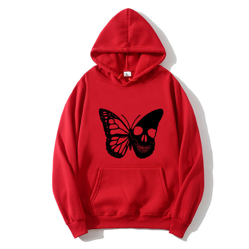 Women's hooded sweatshirt with creative butterfly skeleton design Chic & Stil