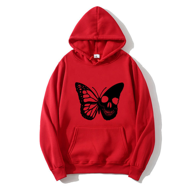 Women's hooded sweatshirt with creative butterfly skeleton design Chic & Stil