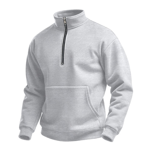 Fleece pullover for men with high collar and practical kangaroo pocket Amarae