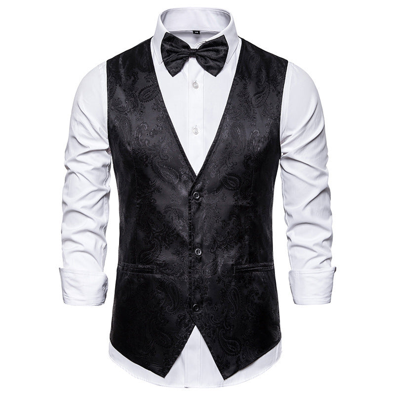 Men's Elegant Suit Vest with Fine Paisley Pattern Amarae