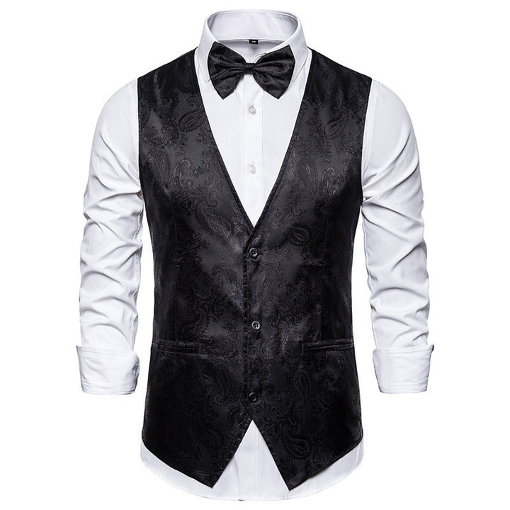 Men's Elegant Suit Vest with Fine Paisley Pattern Amarae