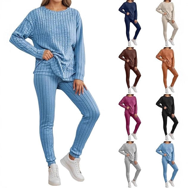 Ensemble tricot confortable pour femme avec texture côtelée Chic & Stil
