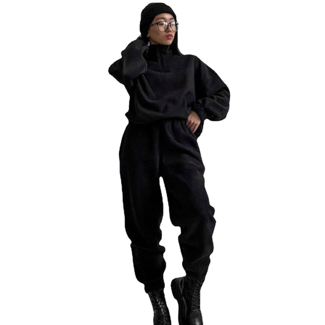 Women Comfortable and Stylish Loungewear Set with Elastic Waist and Chic Crop Top