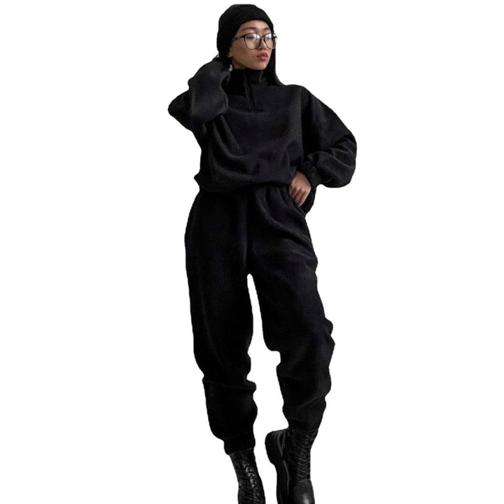 Women Comfortable and Stylish Loungewear Set with Elastic Waist and Chic Crop Top