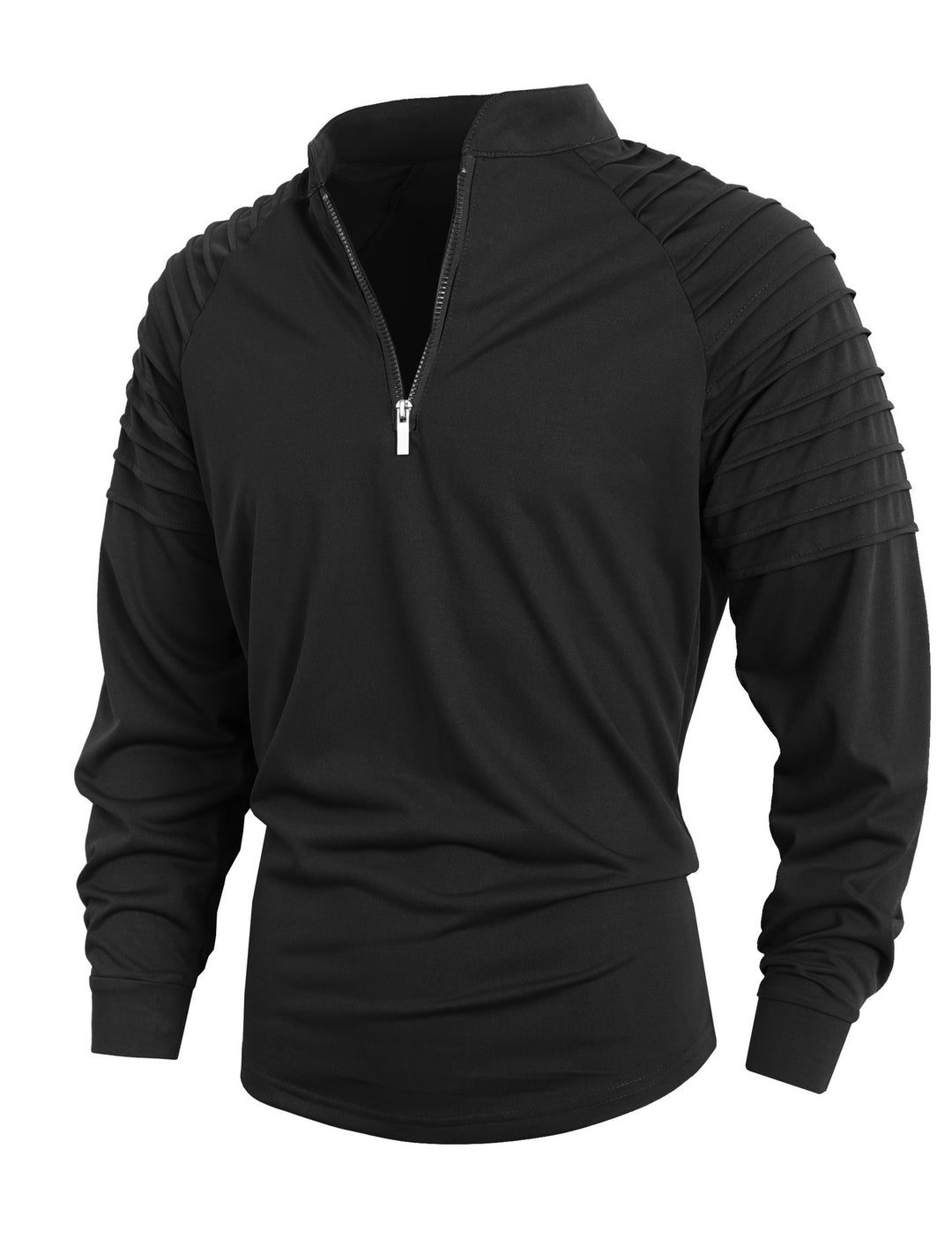 Modern men's long sleeve sport shirt with zipper closure and structured design Lune London