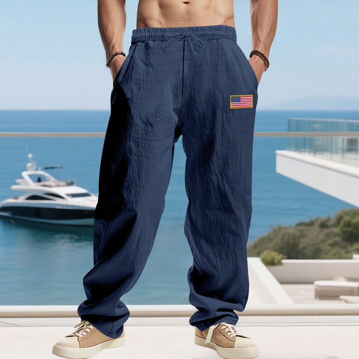 Casual beach pants for men with elastic waistband and side pockets Lune London