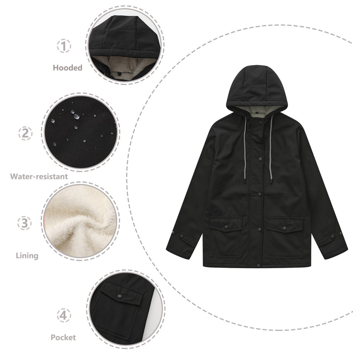 Waterproof parka jacket for women with adjustable drawstring Lune London