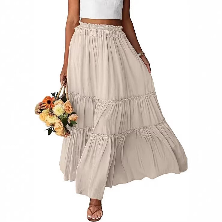 Jupe maxi aérienne pour femmes avec détails en volant Chic & Stil