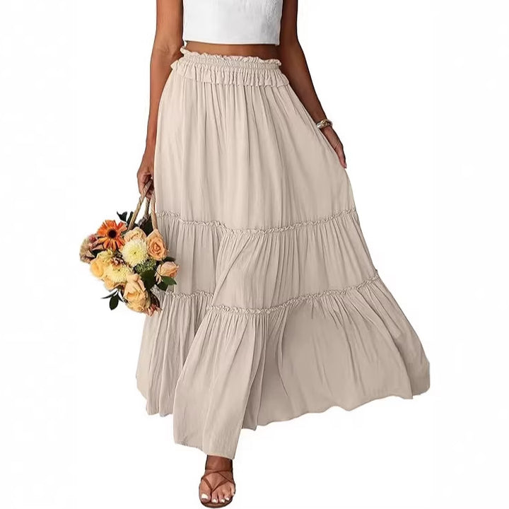 Jupe maxi aérienne pour femmes avec détails en volant Chic & Stil