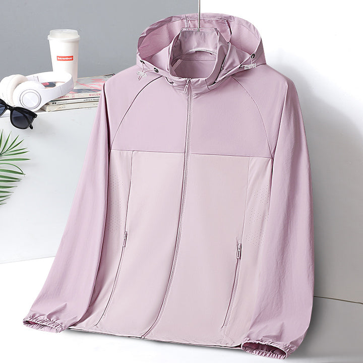 Women's Ultralight UV Protection Windbreaker with Hood and Ventilation Perforation Amarae