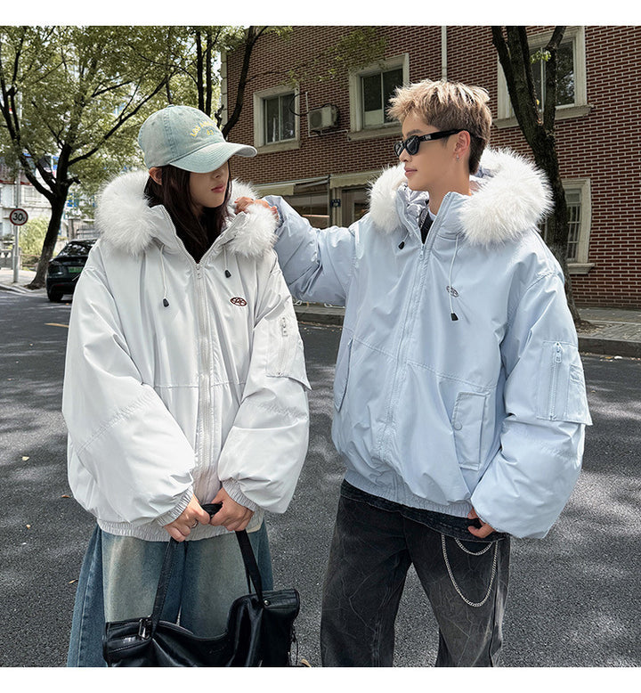 Sporty winter jacket for women with removable faux fur collar and practical pockets Lune London