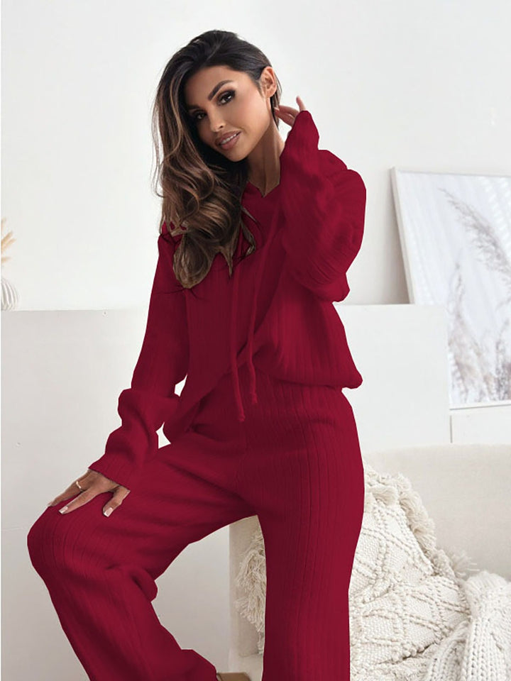 Ladies comfortable knit jumpsuit with hood Lune London