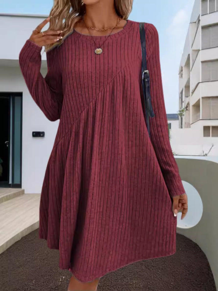 Casual rib dress for women with asymmetrical design Lune London