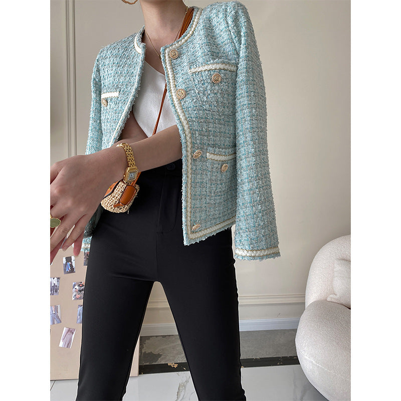 Ladies Elegant Boucle Jacket with Decorative Buttons Chic & Stil