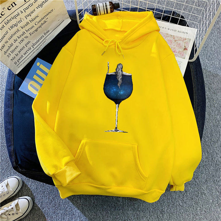 Women's hoodie with creative cocktail design Chic & Stil