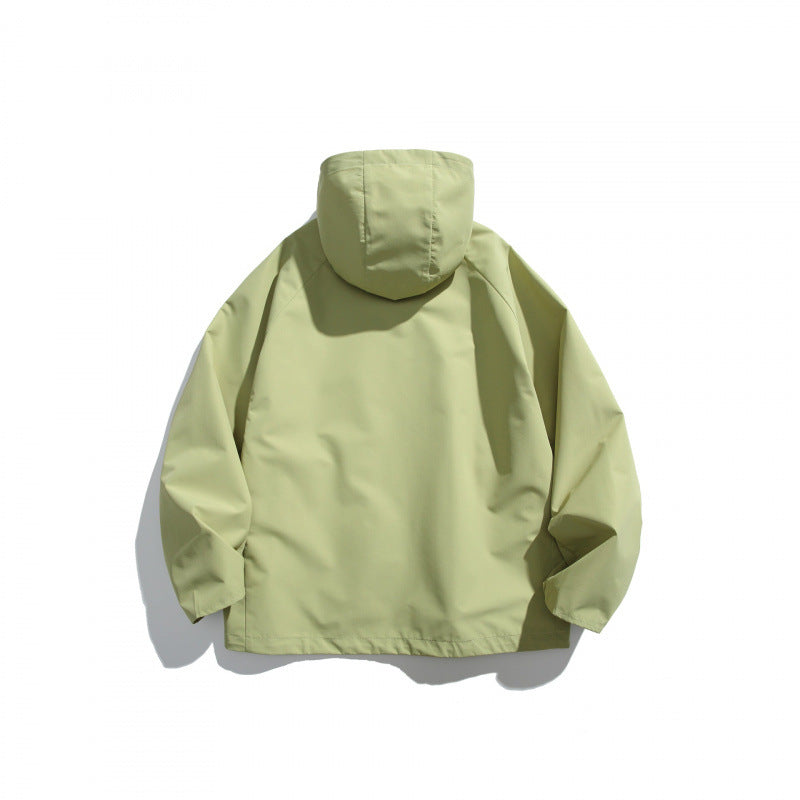 Unisex Lightweight Tech Rain Jacket with Asymmetrical Zipper Amarae