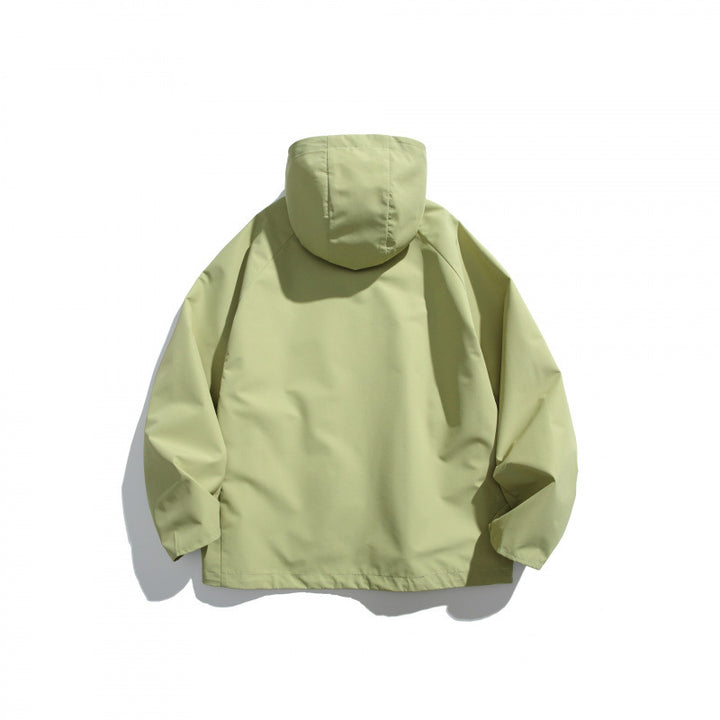 Unisex Lightweight Tech Rain Jacket with Asymmetrical Zipper Amarae